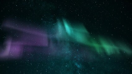 Wall Mural - Galactic Dreams Aurora and Starry Sky Loop