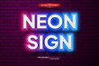 Neon Sign Glow 3D Editable Text Effect