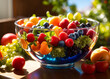 Bowl of healthy fresh fruits
