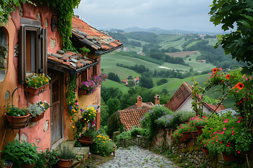 Wall Mural - village on the island of island