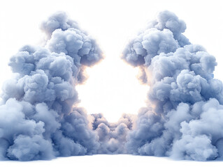 A large cloud of blue smoke