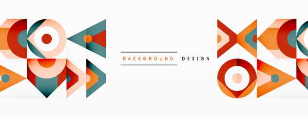 Aufkleber - An electric blue geometric pattern with arrows, circles, rectangles, and triangles on a white background. This graphic design can be used as a logo or brand symbol
