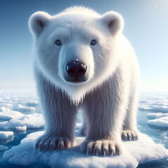 Wall Mural - polar bear on ice