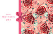 flower banner with carnation decoration.vector illustation for horizontal website,postcard design
