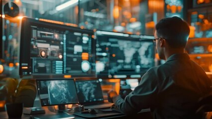 An office environment enhanced with CGI overlays, illustrating how AI enhances communication and efficiency in the workplace