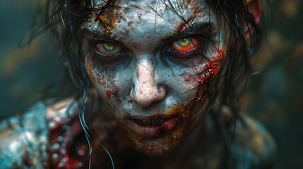 Wall Mural - Illustrations Scary Female Zombie