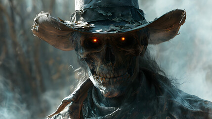 Poster - Illustrations scary zombie cowboy