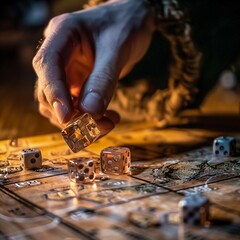 hand rolling dice