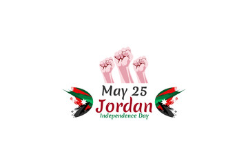 May 25 Kingdom of Jordan Independence Day vector illustration. Suitable for greeting card, poster and banner.
