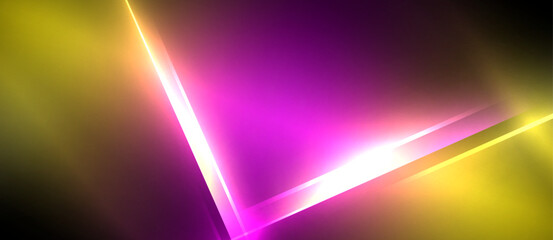Aufkleber - A vibrant mix of purple, magenta, and electric blue neon lights illuminate the dark background, creating a colorful and artistic pattern