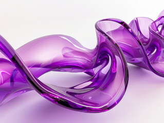 Wall Mural - A purple glass sculpture with a white background.