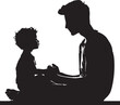 © rashel - Father and son silhouette isolated on white background. Father's day concept.
