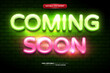 Coming Soon Green Neon Glow 3D Editable Text Effect