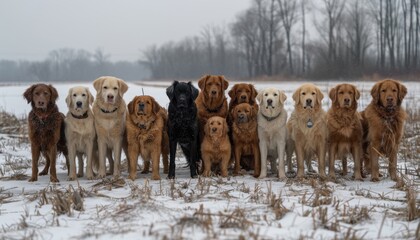 Sticker - image of Different breeds of dogs lined up