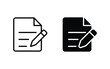 document with pencil icon. Edit file icon