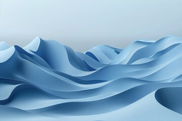Poster - 3d render abstract minimal blue background.