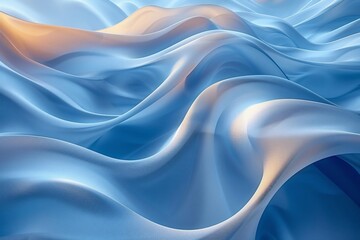 Poster - 3d render abstract minimal blue background.
