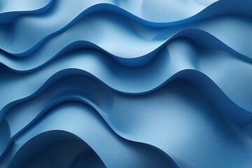 Poster - 3d render abstract minimal blue background.