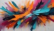 Bold Abstract Art Composition With Vibrant Brush