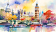 London Washed in Watercolors