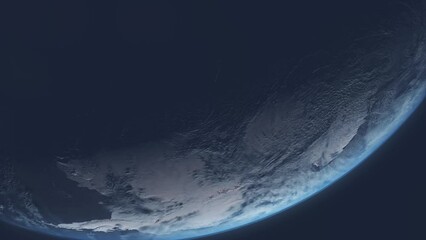 Wall Mural - Sun Rising Over Antarctica from Space with Terminator Line