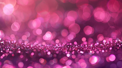 Magenta glitter defocused twinkly lights, resembling a winter sparkle.