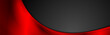 Red and black glossy wavy abstract background. Vector banner design