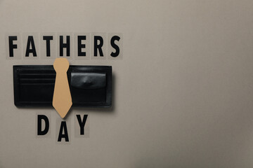 Wall Mural - World father's day concept, wallet, gift and tie.