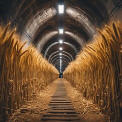 Wall Mural - Illuminated Wheat Tunnel