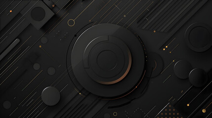 Wall Mural - modern luxury abstract black circle background