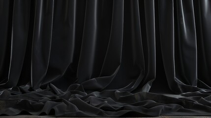 Wall Mural - Black Velvet curtain.