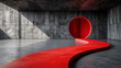 © alesia0604 - Empty room featuring a vibrant red path contrasted against stark concrete walls. The goal concept