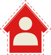 People quarantine in house icon
