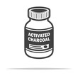 Activated charcoal bottle icon transparent vector isolated