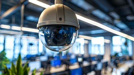 Sticker - Security office with CCTV cameras monitored by surveillance camera in workplace. Concept Security Measures, Workplace Surveillance, CCTV Cameras, Office Monitoring, Security Systems