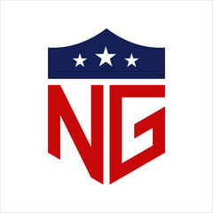 Patriotic NG Logo Design. Letter NG Patriotic American Logo Design for Political Campaign and any USA Event.