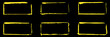 6 gelbe grunge Rahmen auf schwarz - Gemalte Pinsel Umrandungen