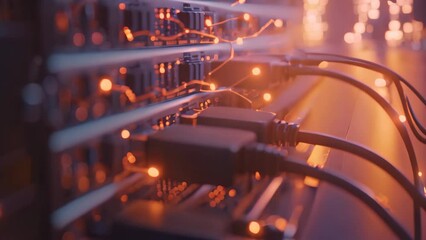 Aufkleber - Close-up of a Computer Server With Numerous Wires, A secure network being protected by a firewall