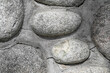 Elewacja z kamienia polnego z bliska, szara struktura