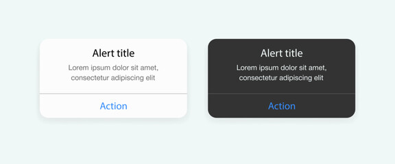 Poster - Alert Title Notification Mockup. Action Button Mockup. Flat Style. Vector icons