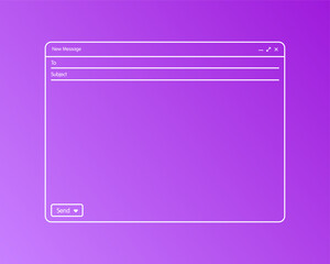 Poster - Browser page mockup. Blank page on purple background. Flat Style. Vector icon