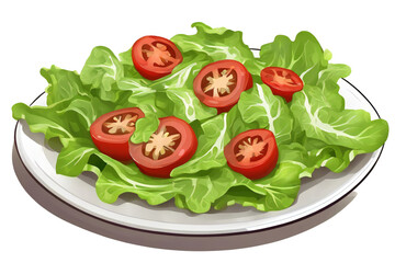 Wall Mural - A plate salad with tomatoes and lettuce