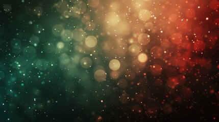 Abstract background. Abstract blur bokeh banner background. Gold bokeh on defocused emerald green and red background