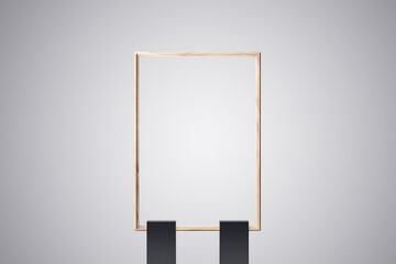 Poster - Empty glass poster on light background. Mock up, 3D Rendering.