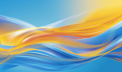 Wall Mural - abstract background, blue and yellow gradient, light waves, curved lines, smooth curves, gradient ba