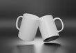 Isolated mug mockup on white. Blank coffee cup template. 3D rendering