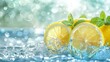 Lemon Slices and Mint in Sparkling Water