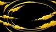 © SevenThreeSky - yellow circular motion clouds effect on plain black background from Generative AI