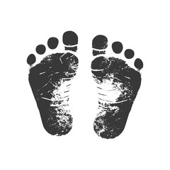 Wall Mural - silhouette baby footprints black color only