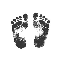 Wall Mural - silhouette baby footprints black color only